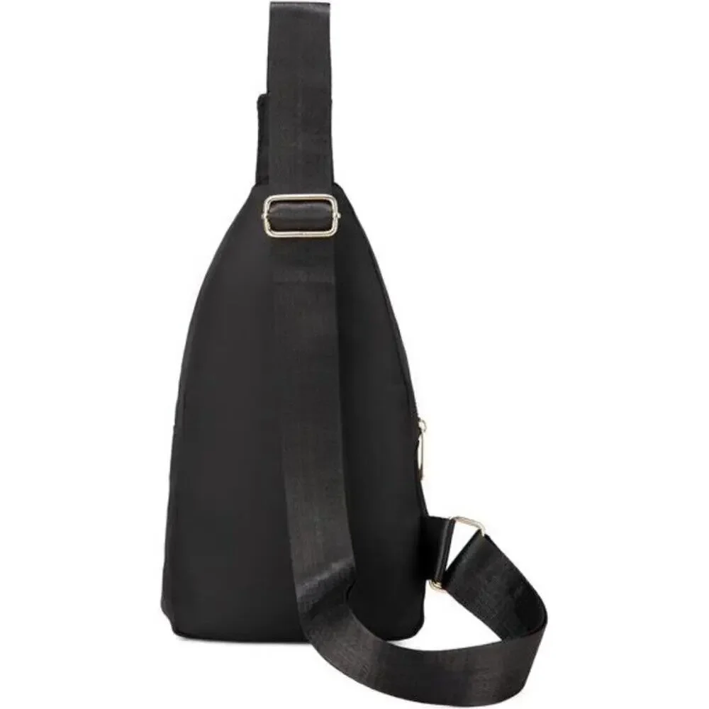 Small Sling Black Backpack Chest Bag Daypack Crossbody for Travel Sport